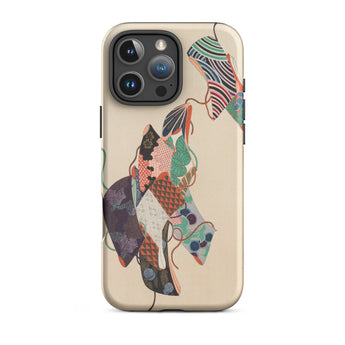 Obi Sashes - Kamisaka Sekka Phone Case Iphone 16 Pro Max / Matte Beige Phone Case Vibrant Patchwork Design Traditional Japanese Kamisaka