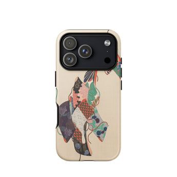 Obi Sashes - Kamisaka Sekka Phone Case Iphone 17 Pro / Matte Beige Phone Case Vibrant Patchwork-style Illustration Traditional Japanese