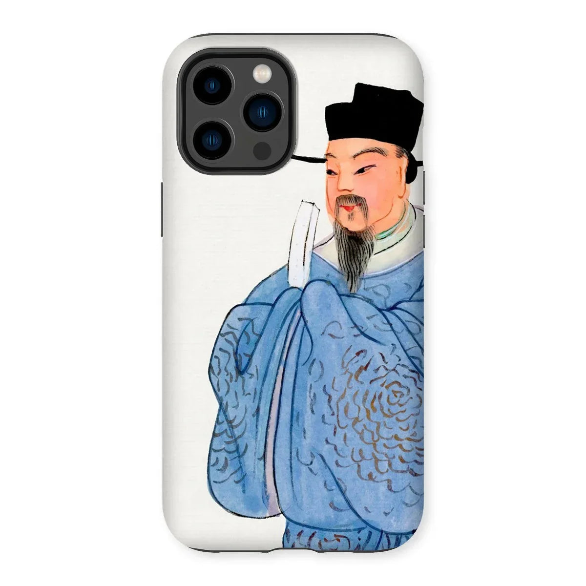 Official - Manchu Fashion Iphone Case, 14 Pro Max / Matte, Phone Case Illustration Traditional Chinese Scholar Official Blue