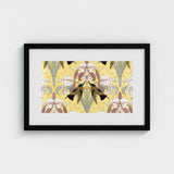 Oiseaux-mouches et Orchidées - Maurice Pillard Verneuil Print / Canvas Black-framed Art Symmetrical Pattern Stylized White Purple,