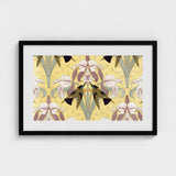 Oiseaux-mouches et Orchidées - Maurice Pillard Verneuil Print / Canvas Framed Art Symmetrical Pattern Stylized White Purple, Verneuil’s,