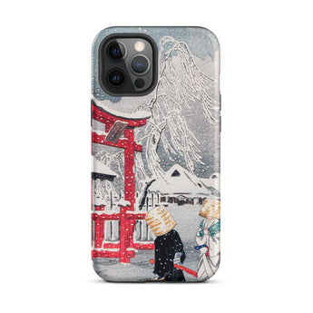 Okabe in Snow - Hiroaki Takahashi Iphone Case, 12 Pro Max / Matte, Japanese Art Phone Case