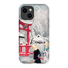 Okabe in Snow - Hiroaki Takahashi Iphone Case, 14 / Matte, Phone Case Traditional Japanese Winter Artwork Red Torii