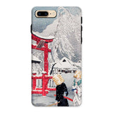 Okabe in Snow - Hiroaki Takahashi Iphone Case, 8 Plus / Matte, Phone Case Japanese Winter Scene Red Torii Gate