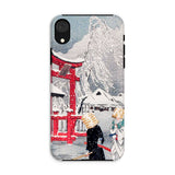Okabe in Snow - Hiroaki Takahashi Iphone Case, Xr / Matte, Phone Case Japanese-style Artwork Red Torii Gate Winter