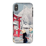 Okabe in Snow - Hiroaki Takahashi Iphone Case, Xs / Matte, Phone Case Japanese Winter Scene Red Torii Gate