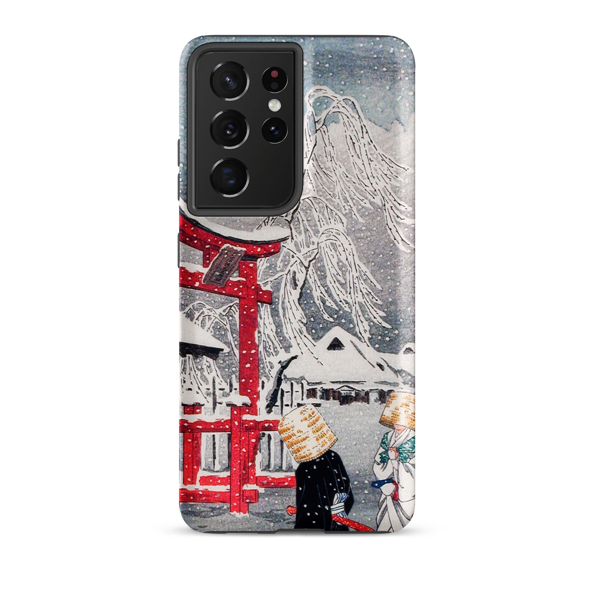 Okabe in Snow Hiroaki Takahashi Samsung Case, Galaxy S21 Ultra / Matte, Smartphone Case Japanese Style Snowy Landscape Red Torii Gate