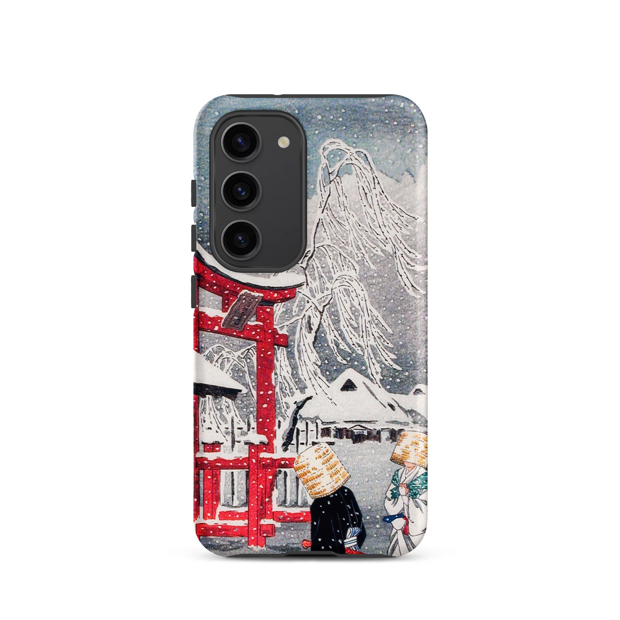 Okabe in Snow Hiroaki Takahashi Samsung Case, Galaxy S23 / Matte, Phone Case Winter Scene Red Torii Gate Snow Covered