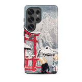 Okabe in Snow - Hiroaki Takahashi Samsung Case, Galaxy S25 Ultra / Matte, Smartphone Case Japanese Winter Landscape Red Torii Gate