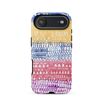 Old City - Paul Klee Phone Case Iphone 17 Air / Matte Vibrant Multi-colored Phone Case Horizontal Bands Yellow Blue Paul Klee Iphone Case,
