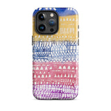 Old City - Paul Klee Phone Case Iphone 15 Pro Max / Gloss Vibrant Watercolor-patterned Phone Case Horizontal Bands Blue Yellow Paul Klee