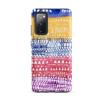 Old City - Paul Klee Phone Case Samsung Galaxy S20 Fe / Matte Vibrant Watercolor-patterned Horizontal Bands Blue Yellow Iphone, Tunisian