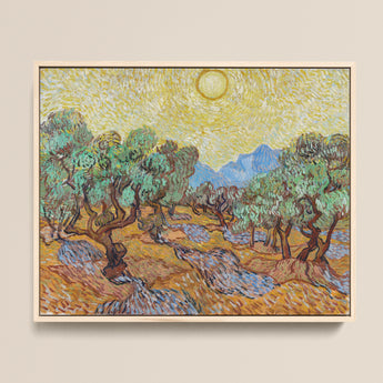 Framed Reproduction Vincent Van Gogh’s Olive Trees Yellow Gogh, Sun-drenched Provençal Groves, Post-impressionist Print