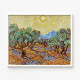 Framed Reproduction Vincent Van Gogh’s Olive Trees Yellow Gogh, Sun-drenched Provençal Groves, Post-impressionist Print