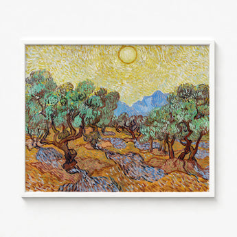 Framed Reproduction Vincent Van Gogh’s Olive Trees Yellow Gogh, Sun-drenched Provençal Groves, Post-impressionist Print