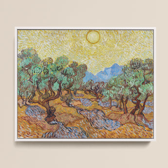 Framed Reproduction Vincent Van Gogh’s ?Olive Trees” Yellow Gogh, Sun-drenched Provençal Groves, Post-impressionist Print