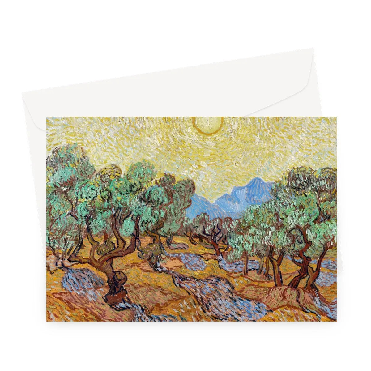 Olive Trees Too By Vincent Van Gogh Greeting Card - A5 Landscape / 1 Card - Notebooks & Notepads - Aesthetic Art