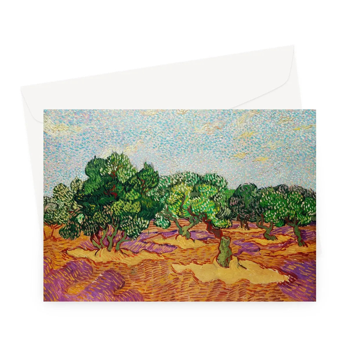 Olive Trees By Vincent Van Gogh Greeting Card - A5 Landscape / 1 Card - Notebooks & Notepads - Aesthetic Art