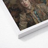 Framed Portrait Person Curly Hair Ornate Patterned Jacket Cowboy Spirit’s Queer, Vintage Dandy Transgender, Elegant Outlaw’s
