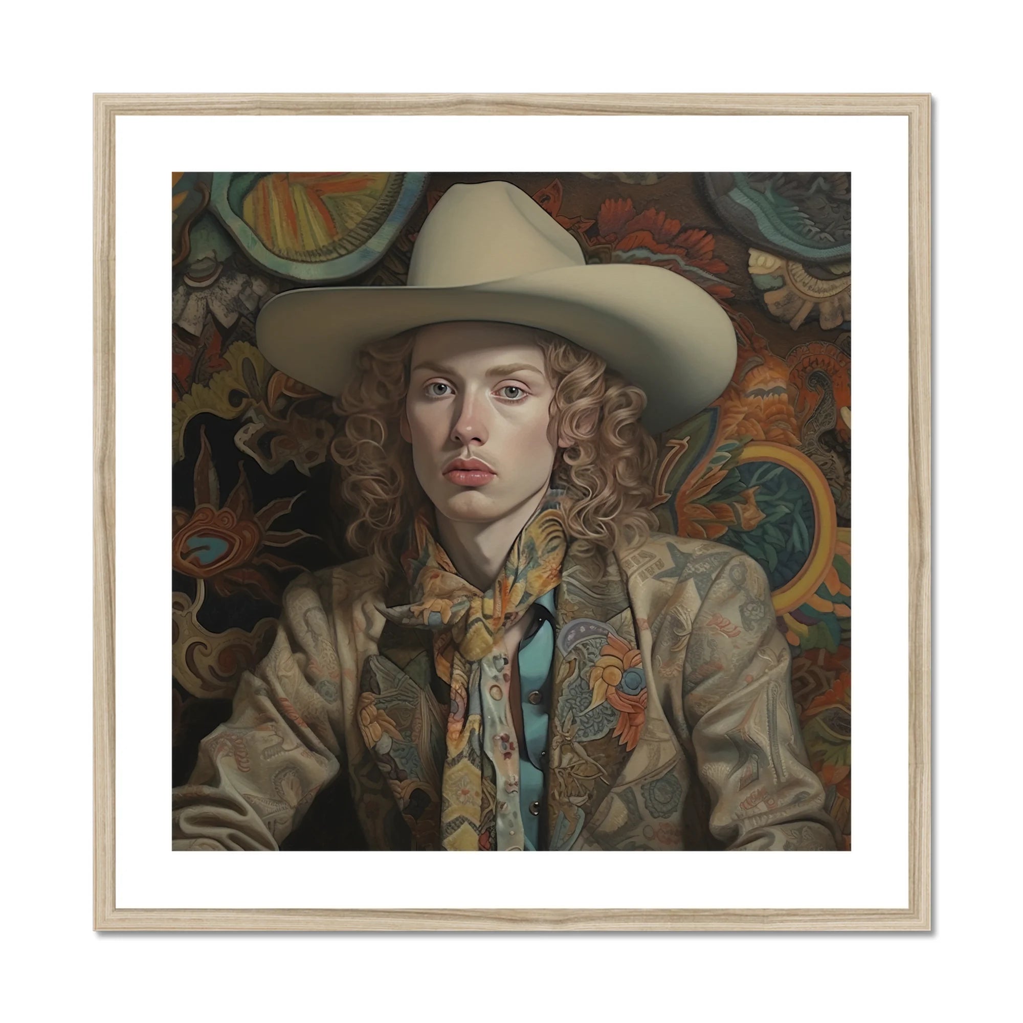 Ollie - Dandy Transgender Cowboy Art Print, Framed Portrait Cowboy