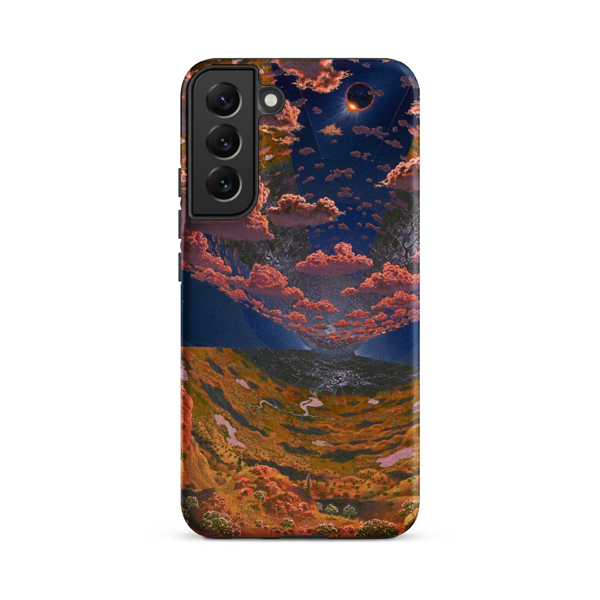 The O’neill Cylinder Don Davis Samsung Case, Galaxy S22 Plus / Matte, Smartphone Case Artistic Design Inverted Landscape Pink Clouds