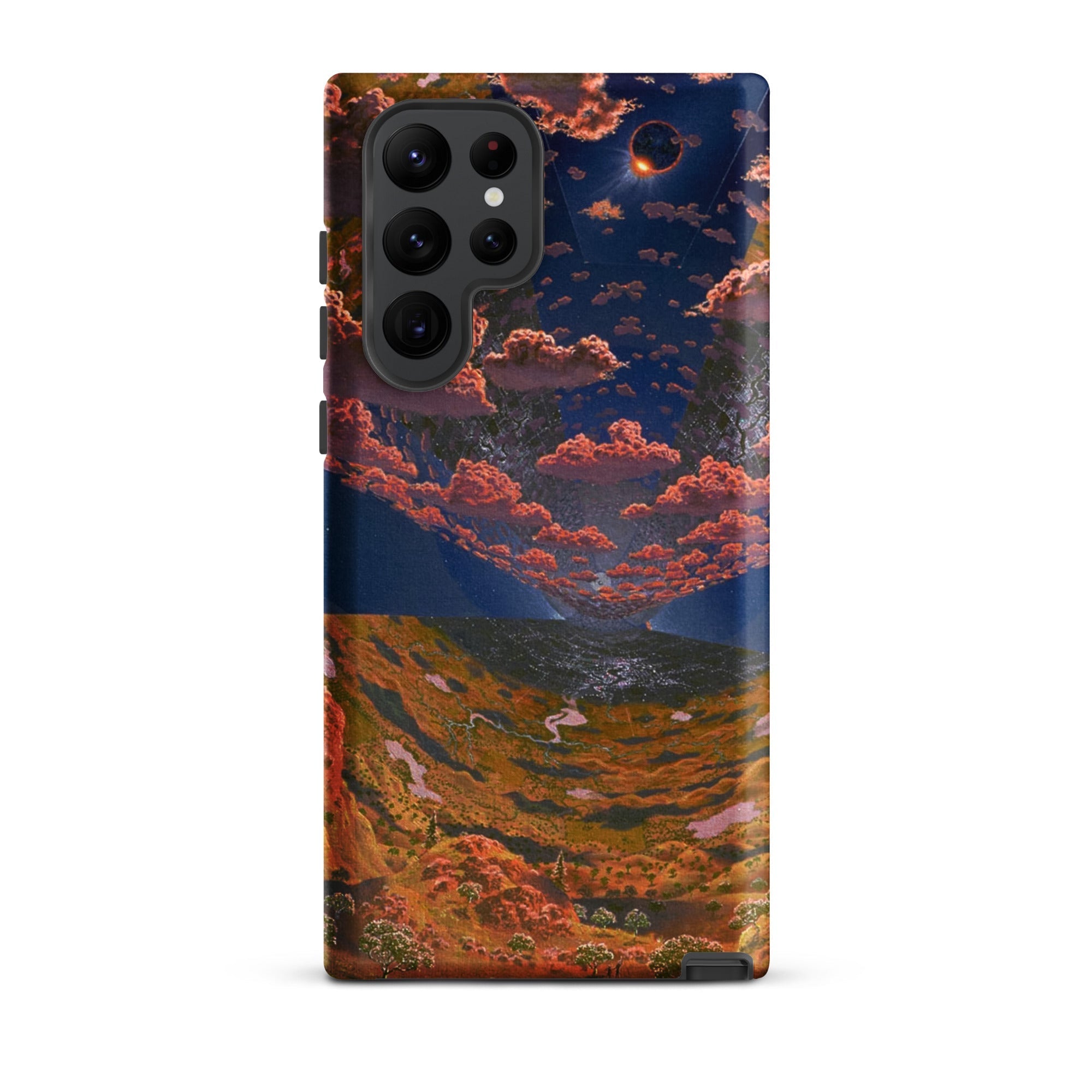 The O’neill Cylinder Don Davis Samsung Case, Galaxy S22 Ultra / Matte, Smartphone Case Abstract Inverted Landscape Design Eclipse Autumn