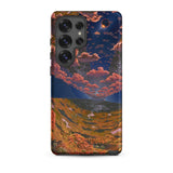 The O’neill Cylinder - Don Davis Samsung Case, Galaxy S25 Ultra / Matte, Dark Smartphone Case Fantastical Inverted Landscape Design Orange