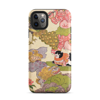 Oni Peacock Cat and Shishi - Utagawa Kunisada Iphone Case, 11 Pro Max / Matte, Artistic Phone Case
