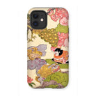 Oni Peacock Cat and Shishi - Utagawa Kunisada Iphone Case, 12 Mini / Matte, Phone Case Colorful Japanese-style Floral Art Pattern