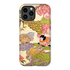 Oni Peacock Cat and Shishi - Utagawa Kunisada Iphone Case, 14 Pro Max / Matte, Iphone Case Traditional Japanese Art Floral Patterns Cartoon