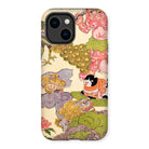 Oni Peacock Cat and Shishi - Utagawa Kunisada Iphone Case, 14 Plus / Matte, Kite-952639583, Phone Case Japanese-style