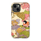Oni Peacock Cat and Shishi - Utagawa Kunisada Iphone Case, 13 / Matte, Kite-952639587, Phone Case Japanese-style