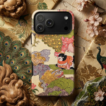 Oni Peacock Cat and Shishi - Utagawa Kunisada Phone Case, Mobile Cases, Toby Leon