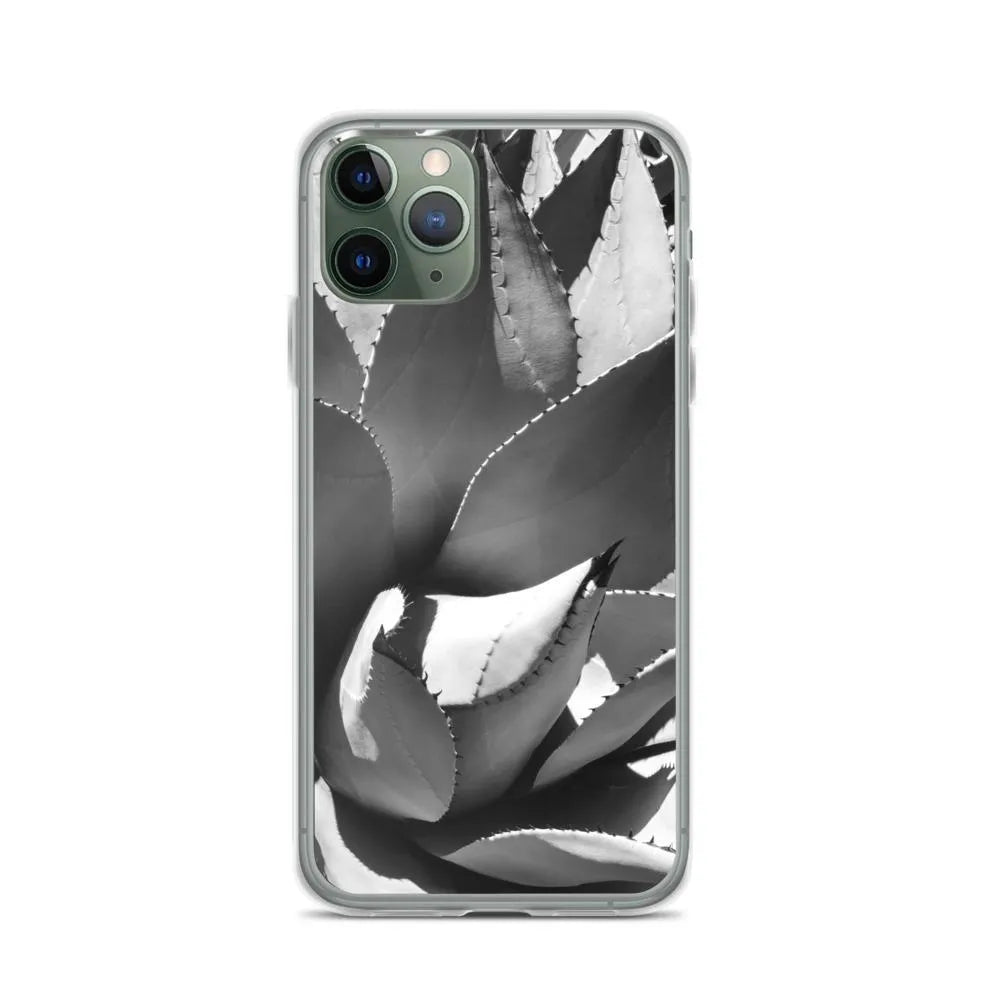 Open Wide Botanical Art Iphone Case - Black And White - Iphone 11 Pro - Mobile Phone Cases - Aesthetic Art