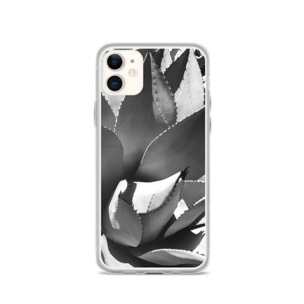 Open Wide Botanical Art Iphone Case - Black And White - Iphone 11 - Mobile Phone Cases - Aesthetic Art