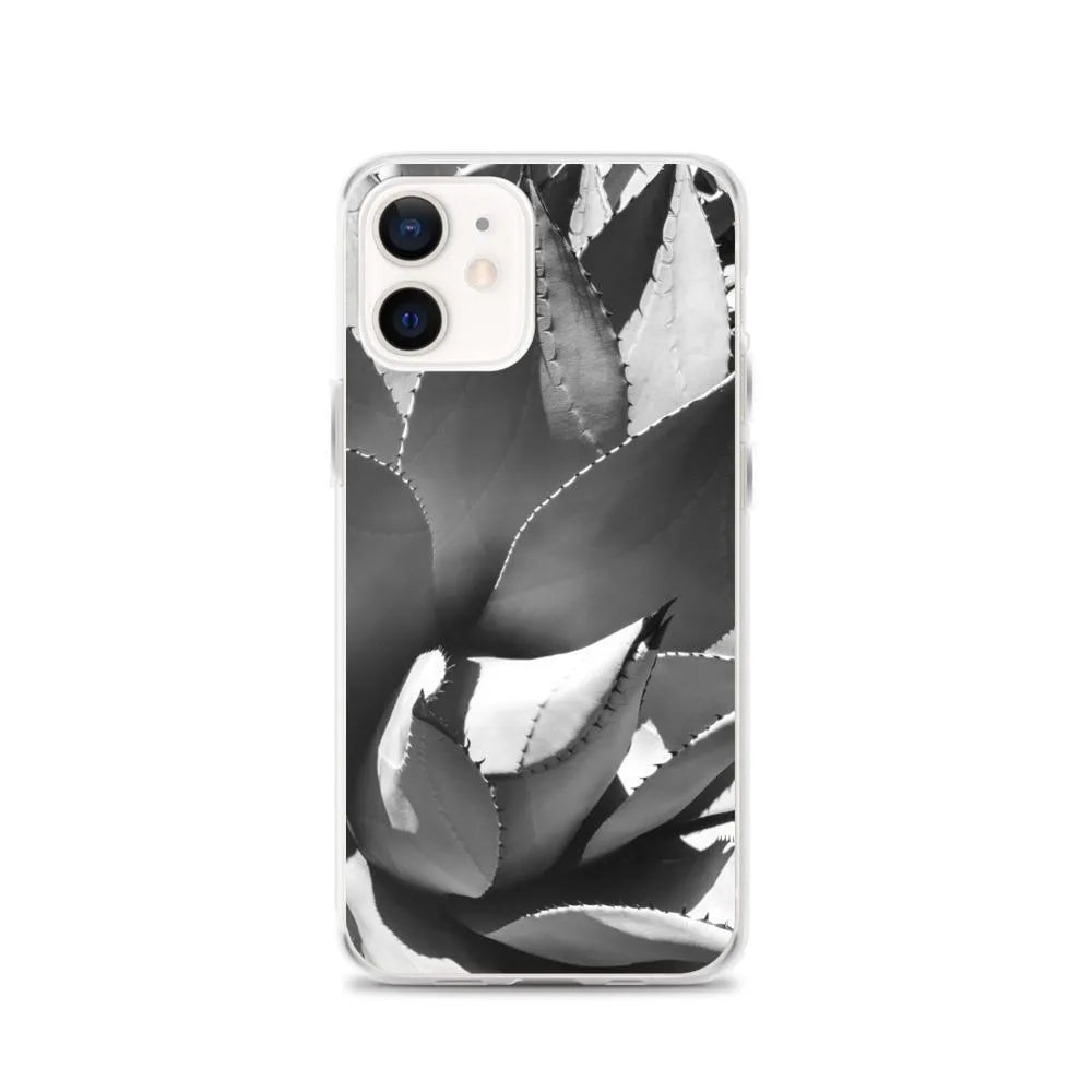 Open Wide Botanical Art Iphone Case - Black And White - Iphone 12 - Mobile Phone Cases - Aesthetic Art