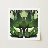Open Wide - Succulent Agave Op Art Print / Canvas Framed Square Symmetrical Mirrored Close-up Vibrant Agave’s Kaleidoscopic Allure, Verdant