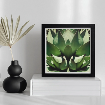 Open Wide - Succulent Agave Op Art Print / Canvas, Agave’s Kaleidoscopic Allure, Verdant Vision Quest, Botanical Phantasmagoria