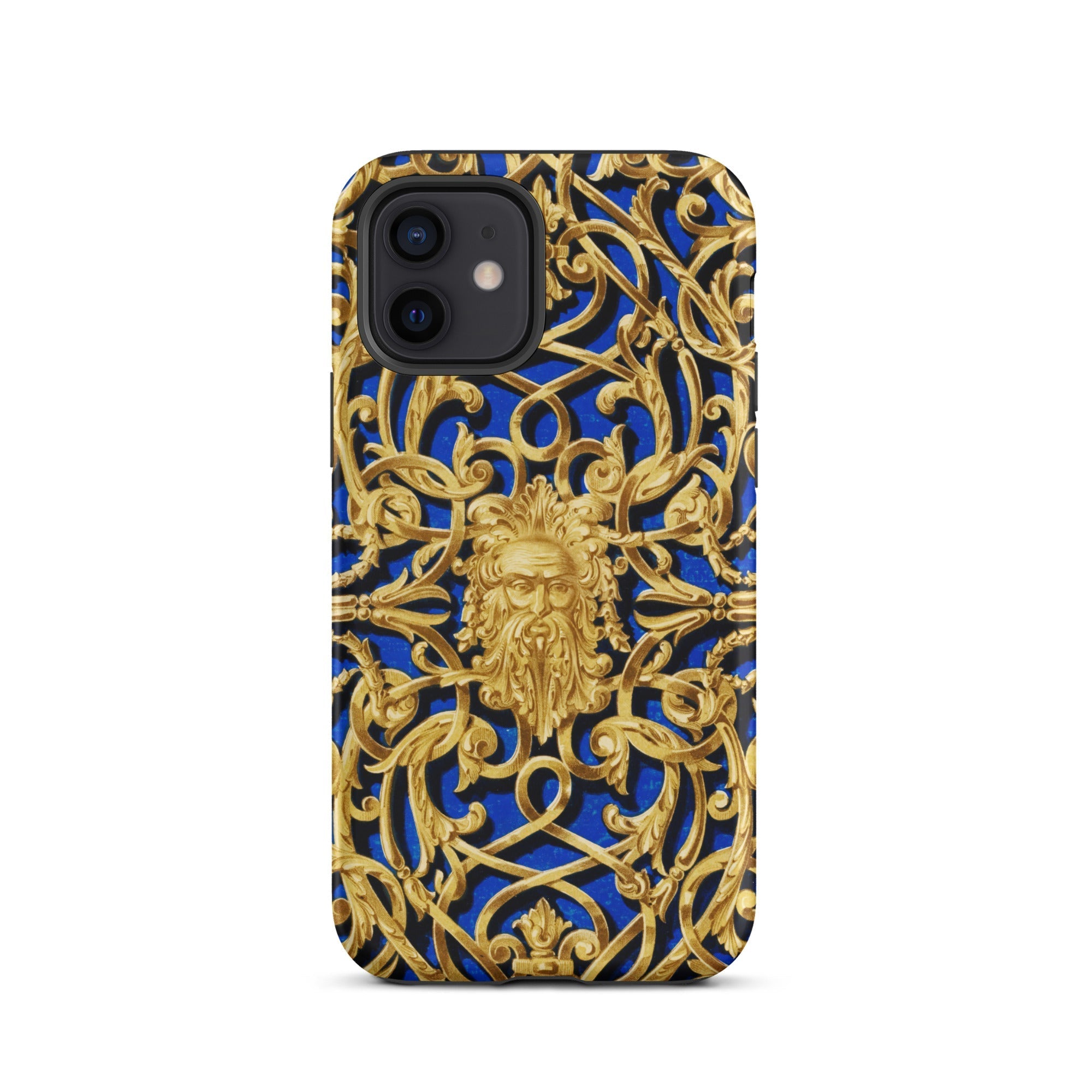 Open Work Panel Matthew Digby Wyatt Iphone Case, 12 / Matte, Blue Gold Patterned Phone Case