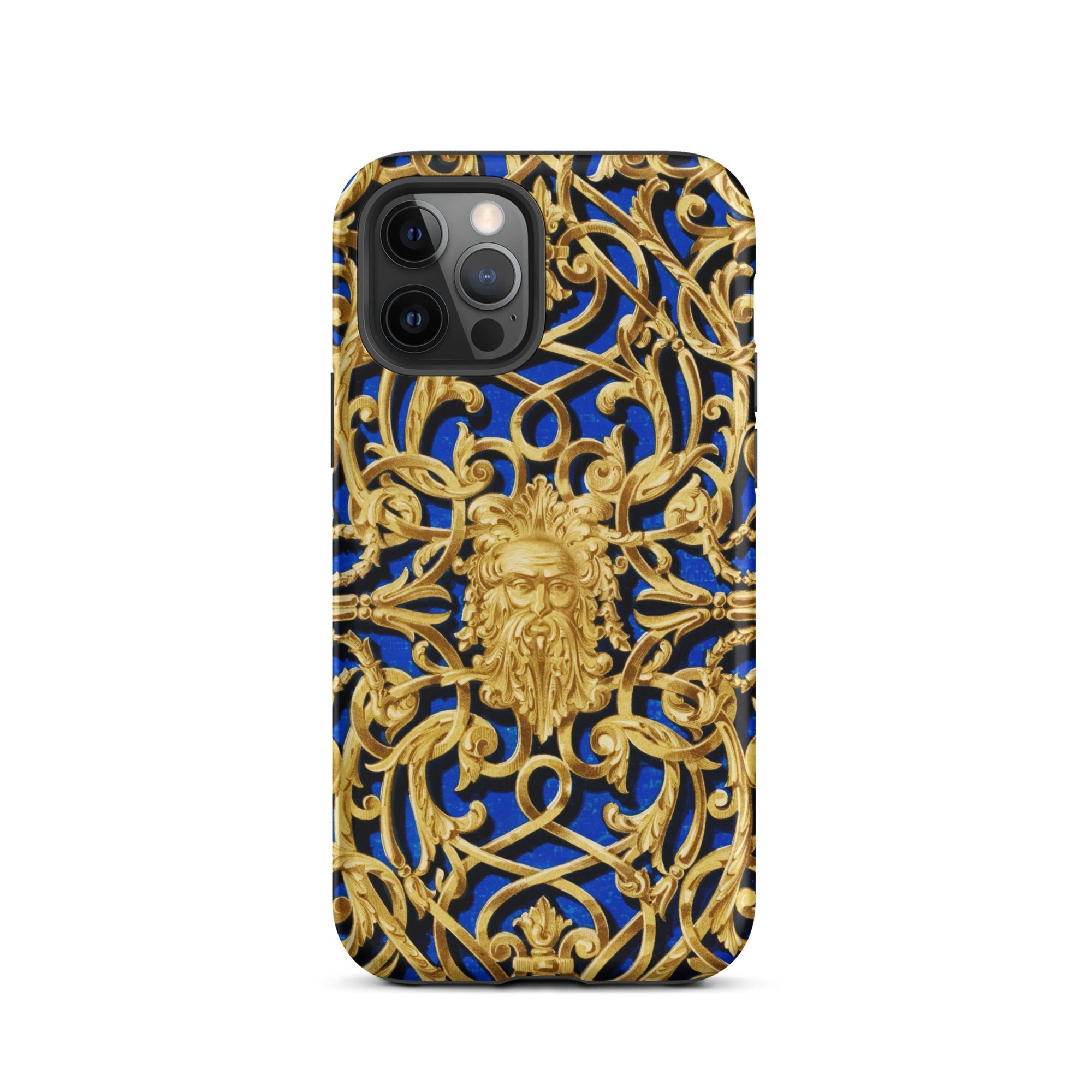 Open Work Panel Matthew Digby Wyatt Iphone Case, 12 Pro / Matte, Blue Gold Ornate Phone Case