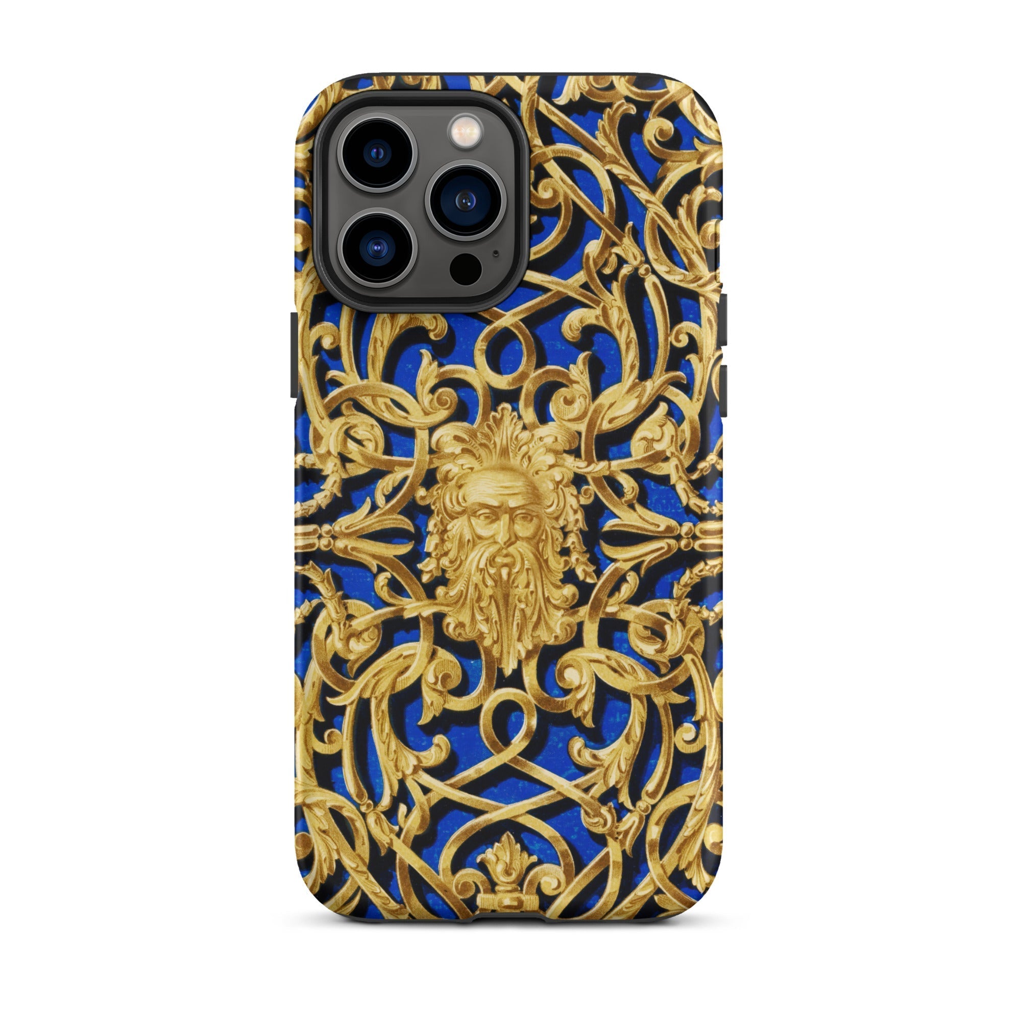 Open Work Panel Matthew Digby Wyatt Iphone Case, 13 Pro Max / Matte, Blue Gold Ornate Phone Case
