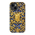 Open-work Panel - Matthew Digby Wyatt Iphone Case, 14 / Matte, Ornate Gold-patterned Phone Case Bearded Face Design Blue
