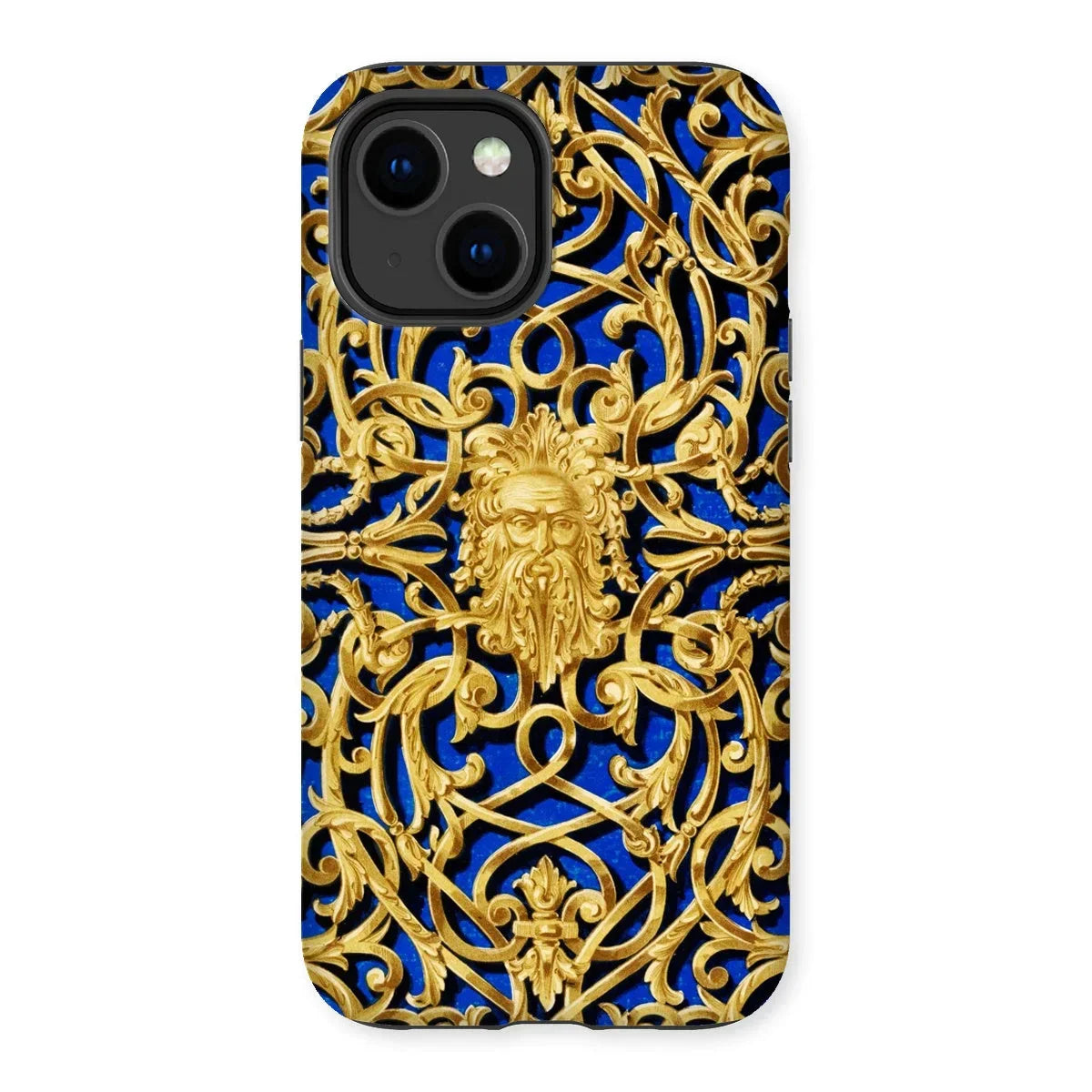 Open-work Panel - Matthew Digby Wyatt Iphone Case, 14 Plus / Matte, Ornate Gold-patterned Phone Case Intricate Scrollwork Bearded Face