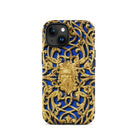 Open Work Panel Matthew Digby Wyatt Iphone Case, 15 / Matte, Blue Gold Patterned Phone Case