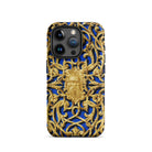 Open-work Panel - Matthew Digby Wyatt Iphone Case, 15 Pro / Matte, Blue Gold Ornate Phone Case