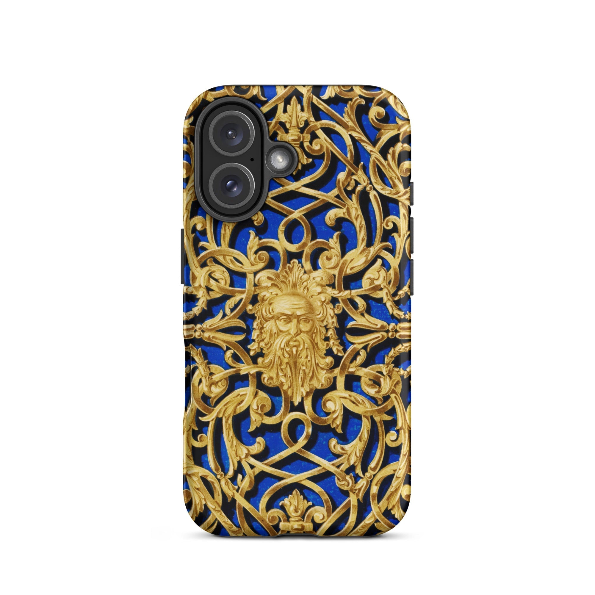 Open Work Panel Matthew Digby Wyatt Iphone Case, 16 / Matte, Blue Gold Ornate Phone Case