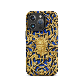 Open-work Panel - Matthew Digby Wyatt Iphone Case, 16 Pro / Matte, Blue Gold Ornate Phone Case