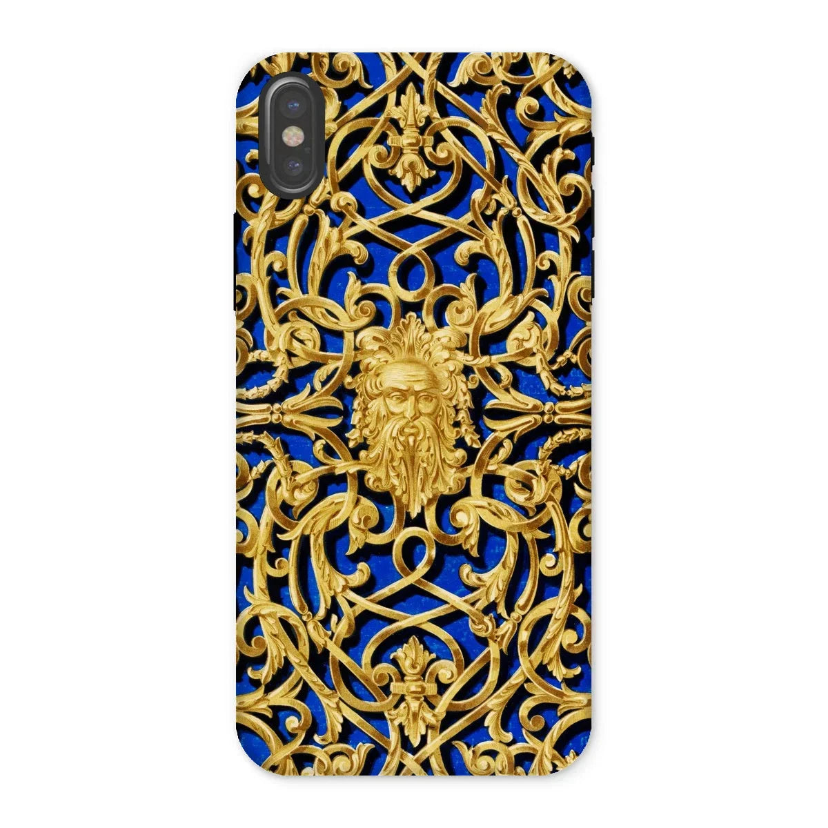 Open-work Panel - Matthew Digby Wyatt Iphone Case, x / Matte, Ornate Gold-colored Phone Case Intricate Filigree Patterns Blue
