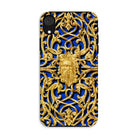 Open-work Panel - Matthew Digby Wyatt Iphone Case, Xr / Matte, Ornate Phone Case Intricate Gold Filigree Designs Blue