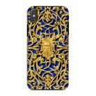 Open Work Panel Matthew Digby Wyatt Iphone Case, Xs / Matte, Ornate Gold Colored Phone Case Intricate Filigree Patterns Blue